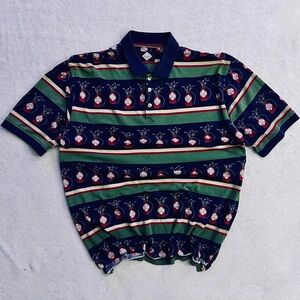 Vintage 90s All Over Print Tabasco Golf Caddy Polo